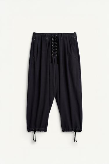 DRAWSTRING LOOSE-FITTING TROUSERS - Dark navy by Zara