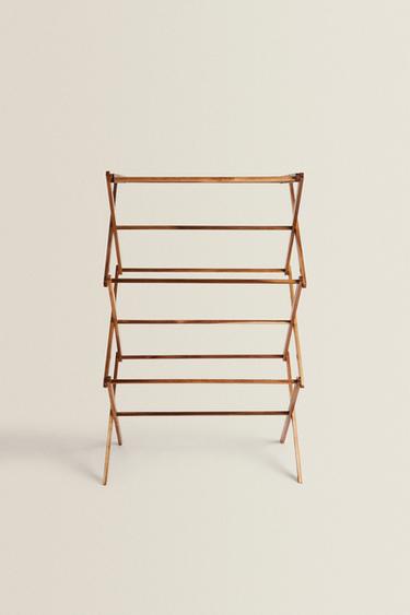 VERTICAL FOLDING WOODEN DRYING RACK - Light beige by Zara