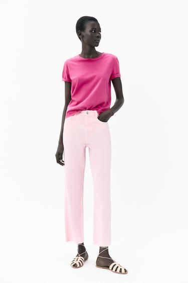 FADED SHORT SLEEVE T-SHIRT - Fuchsia by Zara