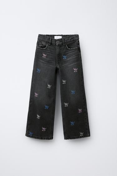 LILO & STITCH © DISNEY WIDE-LEG JEANS - Black by Zara - Image 0