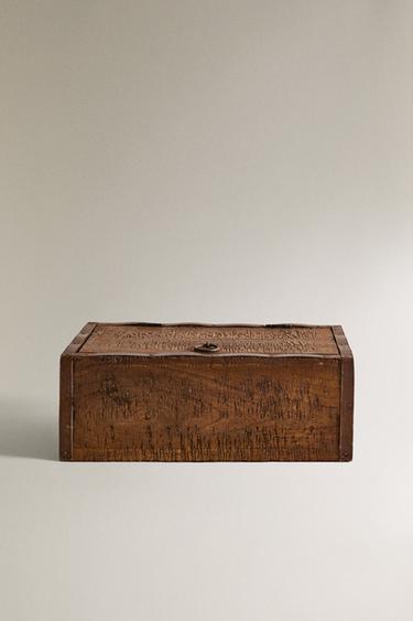 ANTIQUE-FINISH WOODEN BOX - Brown by Zara