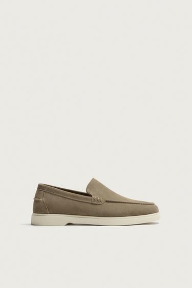 CASUAL LEATHER LOAFERS - Beige by Zara