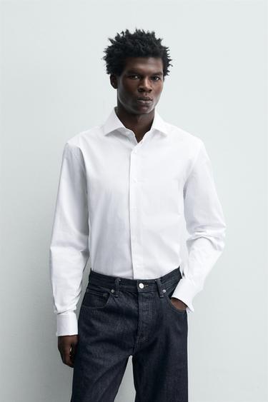 TEXTURED SHIRT WITH CUFFLINKS - White by Zara