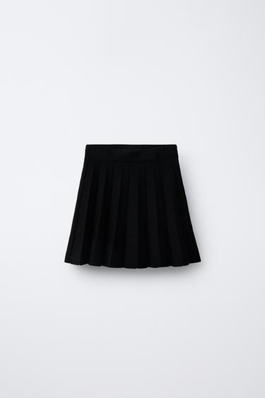 PLEATED KNIT SKIRT - Black by Zara - Image 0