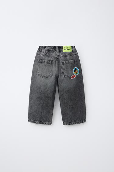 MICKEY MOUSE © DISNEY PATCH STRAIGHT JEANS - Grey marl by Zara