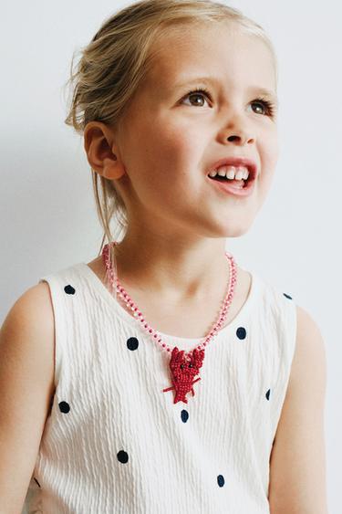 LOBSTER BEAD NECKLACE - Red by Zara