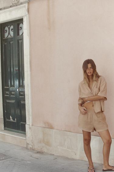 FLOWING MINI SHORTS - Stone by Zara - Image 0