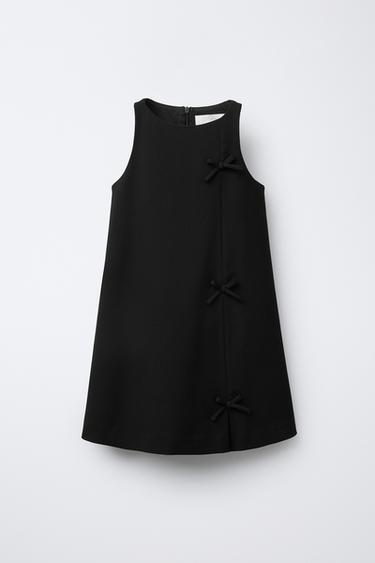 PINAFORE DRESS WITH BOWS - Black by Zara