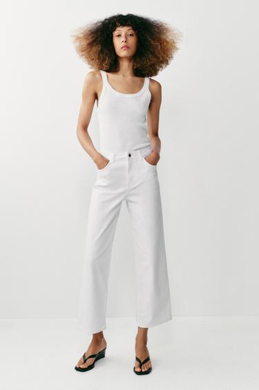 Z1975 HIGH-WAIST COMFORT CULOTTES - White by Zara