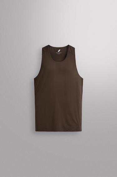 LIGHTWEIGHT RUNNING TANK TOP - Dark brown by Zara