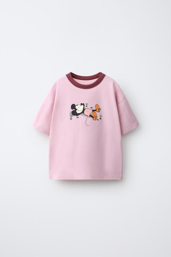 MICKEY MOUSE © DISNEY PRINT AND EMBROIDERED T-SHIRT - Pink by Zara - Image 0