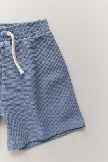 6-14 YEARS/ WAFFLE-KNIT LABEL PYJAMAS - Blue by Zara
