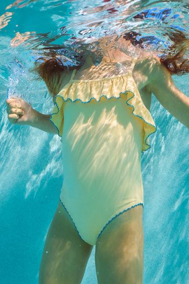 LIMITED EDITION EMBROIDERED SWIMSUIT - Vanilla by Zara