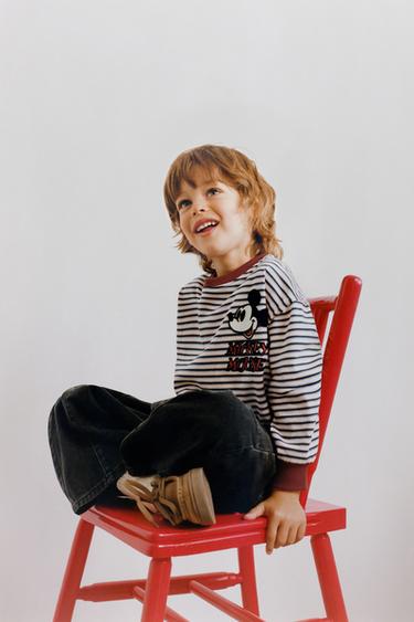 MICKEY MOUSE © DISNEY STRIPED MEDIUM WEIGHT T-SHIRT - Ecru by Zara