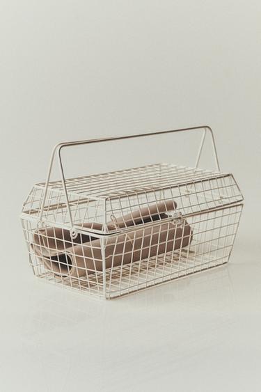 METAL STORAGE HAMPER WITH HANDLES - white by Zara