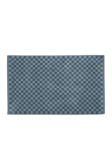CHEQUERED BATH MAT - Blues by Zara