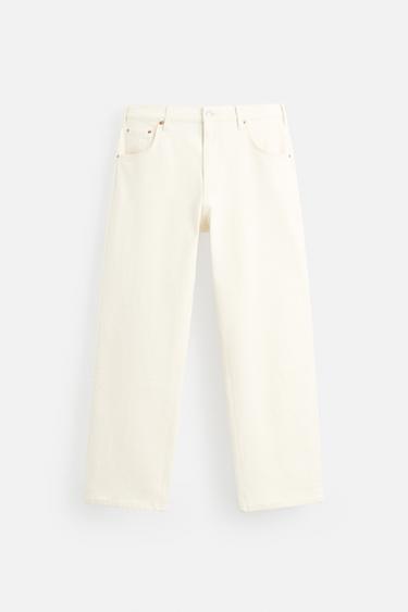 ADJUSTABLE RELAXED FIT JEANS - Oyster-white by Zara