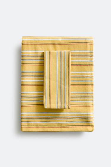 MULTICOLOURED STRIPED TABLECLOTH - yellow by Zara
