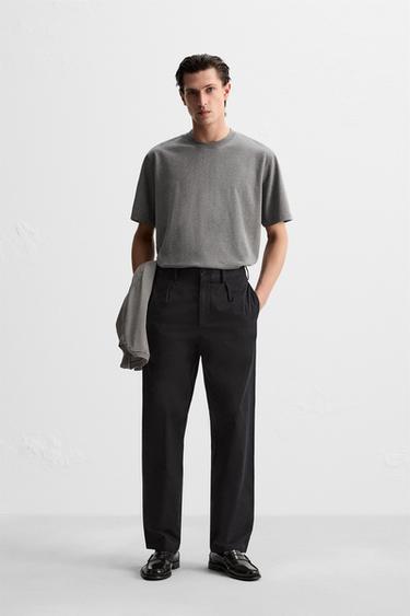 HEAVY WEIGHT SHORT SLEEVE T-SHIRT - Grey marl by Zara