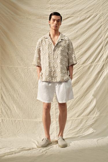 TEXTURED JACQUARD SHIRT - Beige by Zara