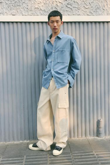 WIDE-LEG CARGO TROUSERS - Light beige by Zara