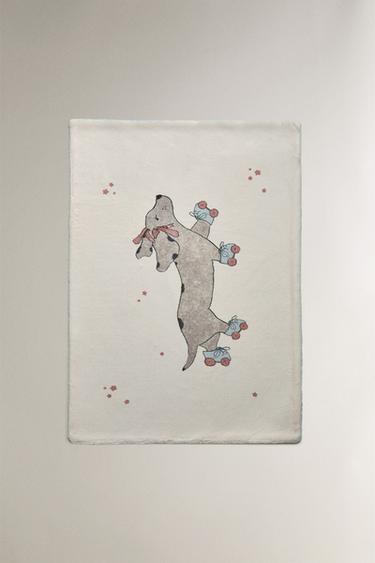 CHILDREN'S SKATER DOG SOFT BLANKET - Pastel pink by Zara