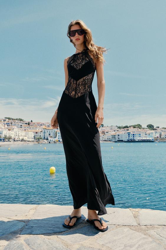 LACE CAMISOLE DRESS - Black by Zara - Image 0