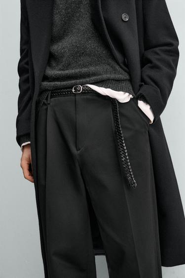 RELAXED FIT PLEATED TROUSERS AARON LEVINE X ZARA - Black by Zara