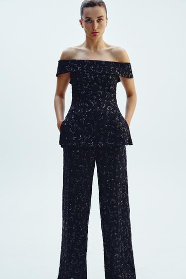 SEQUIN WAISTCOAT TOP - Black by Zara - Image 0