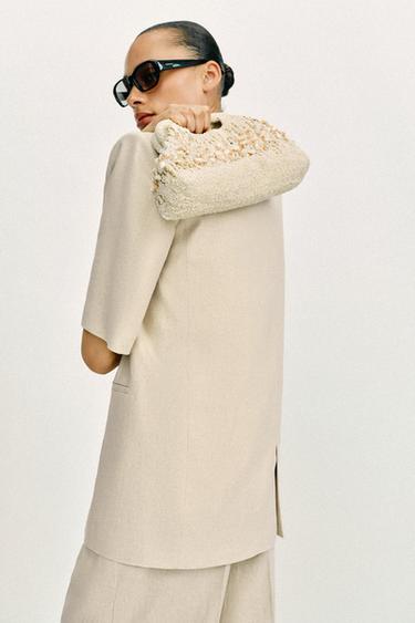 BEADED POUCH BAG - Ecru by Zara