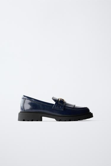 FRINGED LOAFERS - Blue by Zara