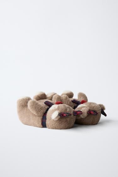 REINDEER SLIPPERS - Brown by Zara