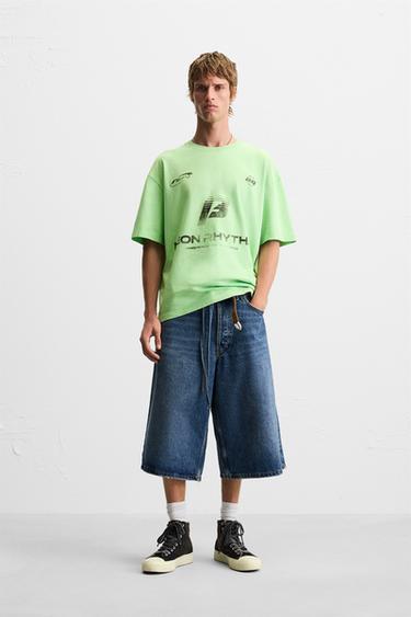 WASHED PRINT T-SHIRT - Light green by Zara - Image 0