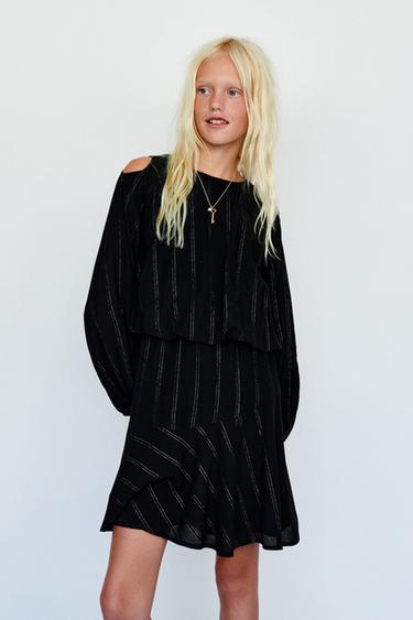 SPARKLY STRIPED DRESS - Black by Zara
