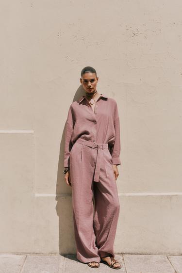 SOFT FLOWING SHIRT - MARSALA by Zara