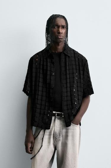 JACQUARD NEEDLE-PUNCH SHIRT - Black by Zara