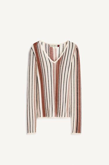 V NCK STRP JRSY - striped by Zara