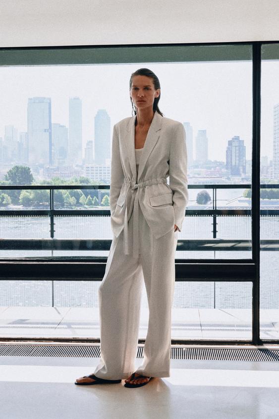 ZW COLLECTION SATIN BLAZER - Ice by Zara - Image 0