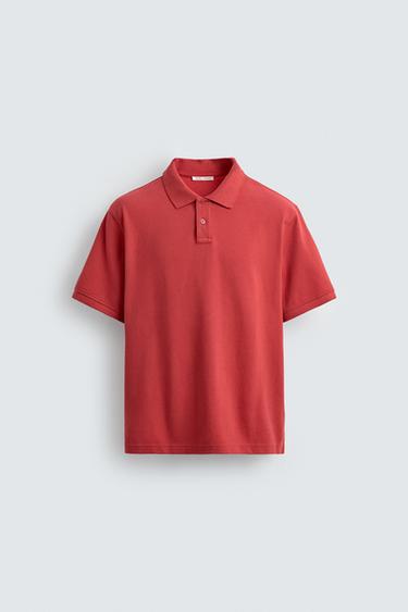 REGULAR FIT PIQUÉ POLO SHIRT - Red by Zara