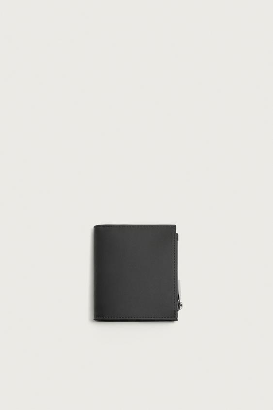 RUBBERISED COIN PURSE WALLET - Black by Zara - Image 0