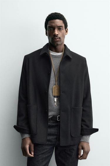 RELAXED FIT WOOL BLEND BLAZER - Black by Zara