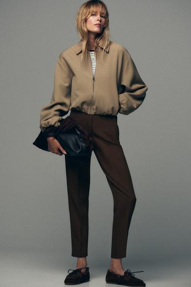 HIGH-WAIST TROUSERS - Brown by Zara - Image 0