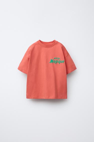 HÔTEL MAGIQUE © X ZARA PRINTED T-SHIRT - Red / Coral by Zara - Image 0