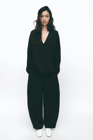 INTERLOCK BALLOON TROUSERS - Black by Zara - Image 0