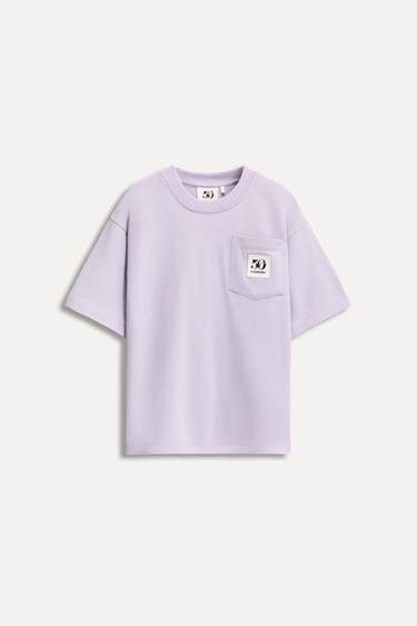 6-14 YEARS/ 50TH ANNIVERSARY LABEL POCKET T-SHIRT - Lilac by Zara