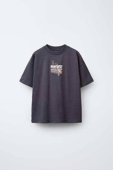 PRINTED T-SHIRT - Anthracite grey by Zara - Image 0