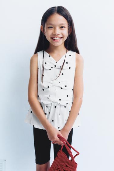 CONTRAST T-SHIRT WITH BOWS - Black / White by Zara