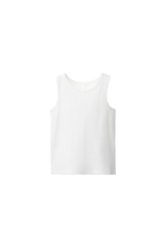 RIBBED SLEEVELESS T-SHIRT - White by Zara - Image 0