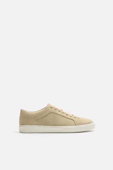 LEATHER TRAINERS - Beige by Zara