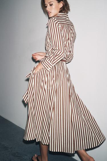 STRIPED SHIRT DRESS ZW COLLECTION - striped by Zara